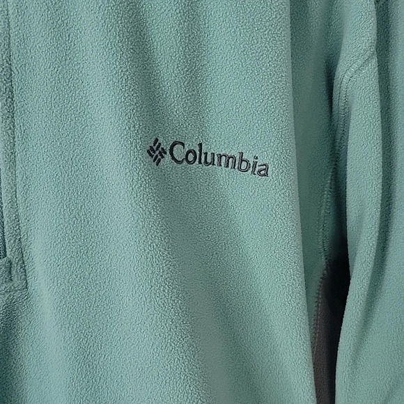 COLUMBIA Men's Sea Foam 1/4 Zip Fleece Pullover Large - Picture 3 of 6